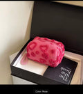 Ins style big capacity stationary organizer bag heart plush student pen bags zipper makeup pouch